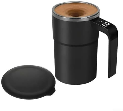 Innovativa tazza da caffè magnetica auto-mescolante, perfetta per professionisti impegnati e viaggiatori allo stesso modo (nero)