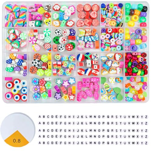 UCLEVER 830 perline per braccialetti da infilare, braccialetti fai da te, perline in argilla polimerica, fai da te, artigianato, regali di compleanno