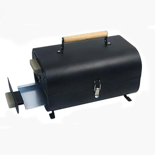 Outdoor Bbq Grill, Tabletop Charcoal Grill, Double Sided Bbq, Small Camping Grill with Handle, Portable Oil Drum Barbecue, Foldable Compact Iron Charcoal Grill Tabletop Grilling, for Outdoor Camping