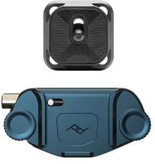 Peak Design Capture Camera Clip V3 Océan avec plaque, pour appareil photo reflex numérique, compact et pointu, sécurisé, stable et accessible, se fixe aux sangles et ceintures, libération rapide