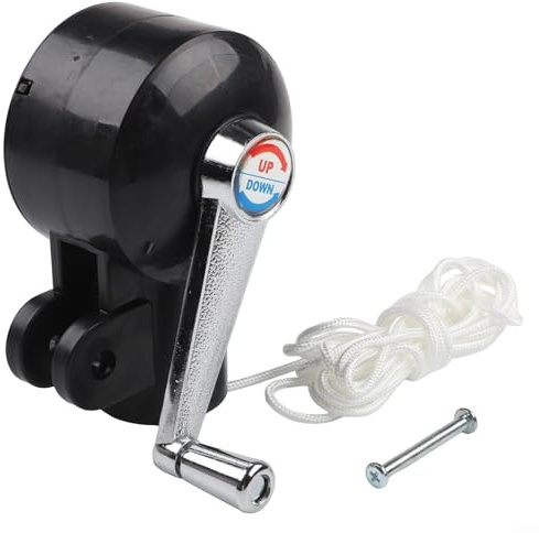 Honseadek Manivelle de rechange robuste en métal gris pour parasol de jardin, accessoires de pièces de rechange, 43 mm, diamètre de la main en acier noir