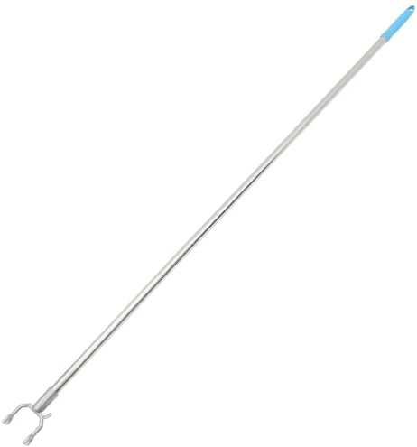 WEKADRIN Asta per Abiti in Acciaio Inox Manico lungo 130cm, Palo per Abbigliamento da Interno Resistente e Salvaspazio, Bastone per Stendere i Vestiti e Sostenere Tende, Uso Domestico