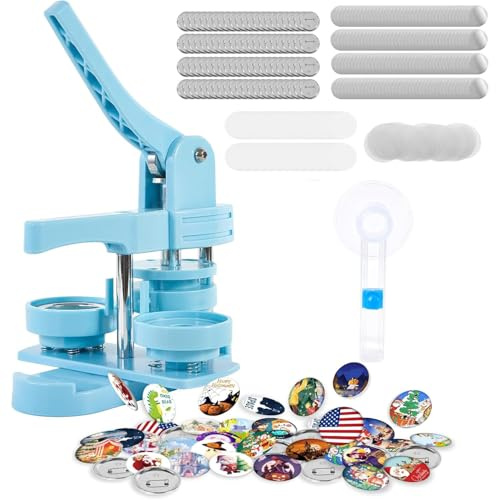 NEWFUN Macchina per spille, Macchina per fare le spille, Pin make, 58mm Push-Pull DIY Pin Maker, Include 100 set di bottoni in plastica per la creazione di forniture personalizzate