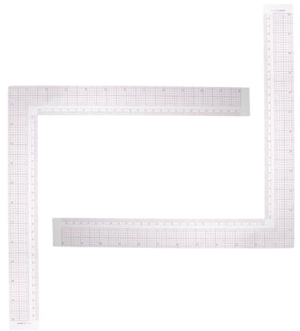 SUPVOX Righello da Sarto in Plastica Trasparente 26 Cm Set 2 Pezzi Righello ad Angolo Retto per Cucito, Modellismo Abbigliamento e Misurazioni Precise, Strumento Professionale