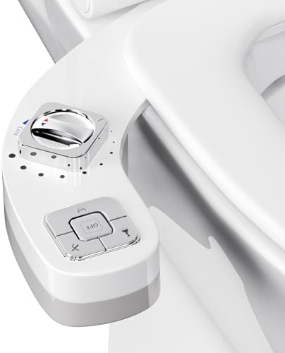 Kotsy Bidet Portatil para WC, Bidet No Eléctrico para Inodoro doble boquilla retráctil Accesorio de asiento de inodoro con bidé ultrafino presión de agua ajustable duchas higienicas para WC