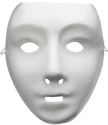 Smiffys Robot Mask, White on Elastic, Eyemasks Fancy Dress, Adult Dress Up Masks