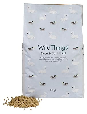 WildThings Floating Swan & Duck Food - With Added Vitamins & Minerals, Tasty & Nutritious Dry Nuggets (5kg)