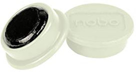 Nobo Magneti per Lavagna Bianca Magnetica, Diametro 13 mm, Confezione da 10, Bianco, 1915287