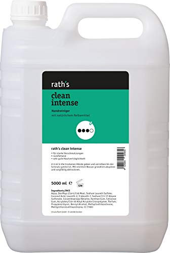 rath's clean intense - 5 Liter reibemittelhaltiger Handreiniger/Handwaschpaste für starke/grobe Verschmutzungen. Mit natürlichem Reibemittel aus Maiskolbenmehl