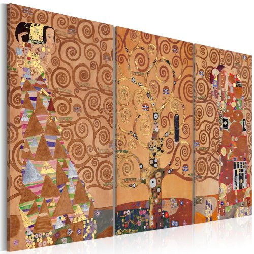murando - Quadro Acustico Astratto Klimt 3 pezzi schiuma acustica Quadri Moderni Camera da Letto Matrimoniale - Stampa su Tela - Pannelli Fonoassorbenti Decorativi - Fonoassorbente