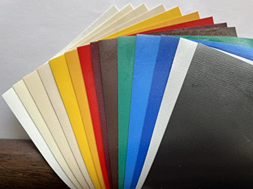 TENDAGGIMANIA ® Tela Lona para toldo de PVC Impermeable Confeccionada a Medida, Completo con Bordes Laterales y Volantes, Cambio Tejido toldo para Exterior – Personalizable, Arena 1093