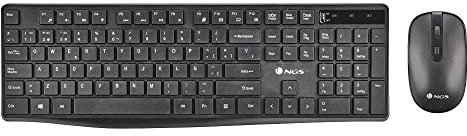 NGS Hype Kit - Teclado y Ratón Inalámbricos, dpi: 800/1200/1600, Multidispositivo BT4.0+BT4.0+2.4Ghz (QWERTY Español)