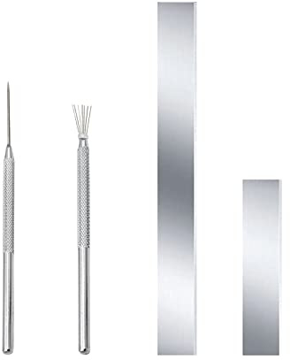 Herramientas de arcilla polimérica, 4 cuchillas flexibles de acero inoxidable con texturas de alambre y herramienta de detalle de aguja, modelado de cerámica, herramientas de arcilla de corte para