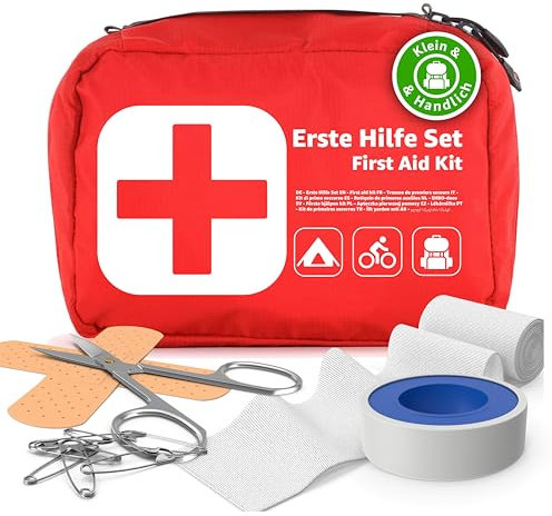 Mini Erste Hilfe Set Verbandskasten - klein & mini Reiseapotheke - Fahrrad & Camping & Travel & Wandern & Outdoor & Fahrrad - First Aid Kit - Unterwegs & reise