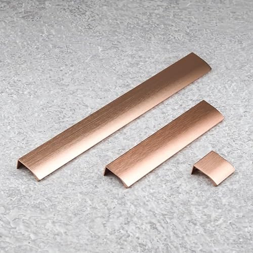 350mm Brushed Rose Gold Copper Profile Cabinet Handle Straight Cupboard Door Drawer Pull