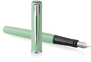 Waterman Allure Fountain Pen | Mint Green Pastel with Chrome Trim | Fine Nib | Black Ink | Gift Boxed