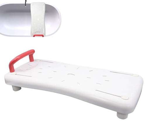 Monozoz Asiento de bañera para personas mayores, tabla de ducha de bañera con esquinas redondeadas para personas discapacitadas, ancianos, personas con dificultades menstruales