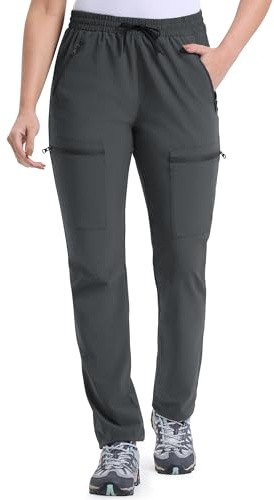 33,000ft Women's Hiking Trousers Water-Resistant 5-Pockets Outdoor Pants | 4-Way Stretch, Breathable, Wear-Resistant, Elastic Waistband, for Walking Hiking Camping Travel Casual