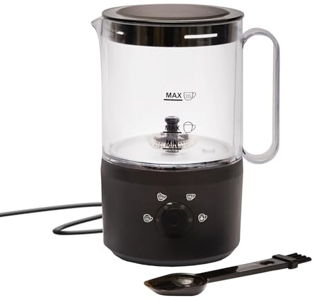 Coopers of Stortford - 2-in-1 Milk Warmer and Frother - Electric Jug for Frothy Coffee, Hot Chocolate and Barista Style Drinks - 500W with Stainless Steel Heating Plate