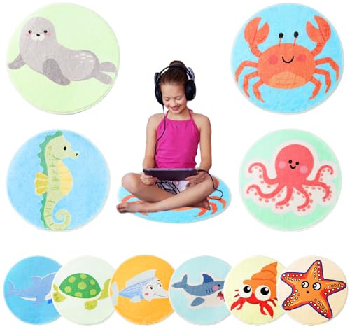 10 PCS Kids Carpet Circle Seats 16 Round Floor Cushions for Classroom