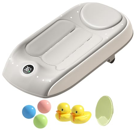 de Support de bain avec détection de température | Enfant à Hauteur Réglable sur 3 Niveaux Pour enfant, à la maison, , à l'hôtel, à la plage, sous la