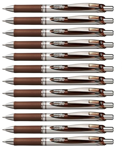 EnerGel XM Retractable Brown Ink Rollerball Pen (Pack of 12)