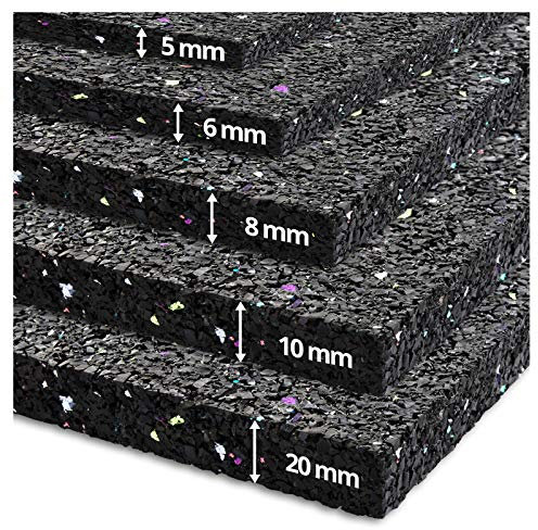 Tappeto Gomma Antivibrazioni - Salvapavimento Gomma Antiscivolo, Antitrauma, Antirumore, Isolante - Pavimento Palestra, Stalla - 10 mm - 62,5x100 cm