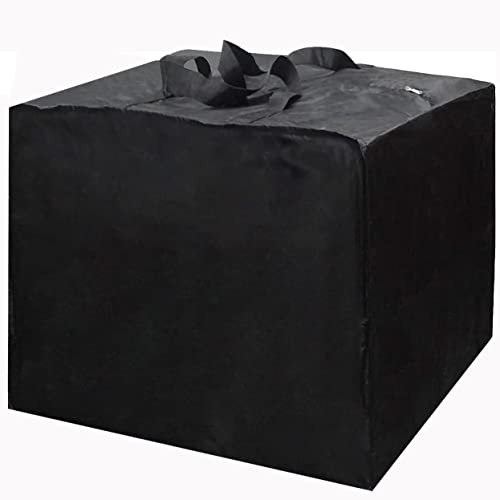 PATIO PLUS Garden Furniture Cushion Storage Bag, Waterproof, Anti-UV, Heavy Duty Rip Proof 420D Oxford Fabric 80x80x60cm Black