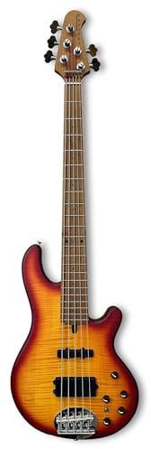 Lakland Skyline 55-02 Deluxe Bass Guitar - Satin Cherryburst with Roasted Maple Fingerboard