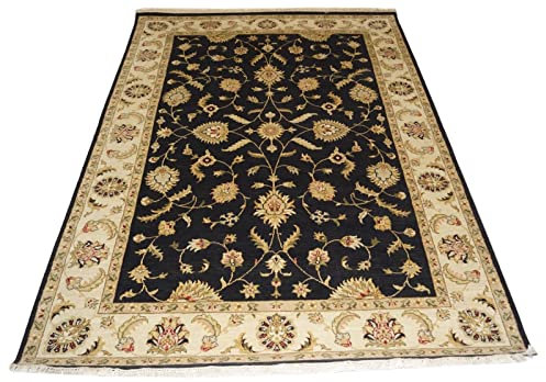Orientmatta 100 % ull svart matta Chobi tegel 171 x 247 cm