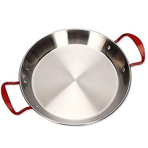ZAANU Padella per Paella, Pentole, Padella a Doppia Orecchio Pentola per Frutti di Mare in Acciaio Inossidabile Addensato, Strato Antiaderente, Adatto per fornello a induzione a Gas, Pad