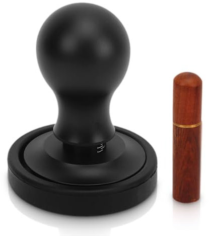 Pressino per caffè Calibrato, Set di Agitatori Portatili per Manomissione del caffè con Tappetino in Silicone, Cinque Aghi Precisi in Acciaio Inossidabile Ed Eucalipto