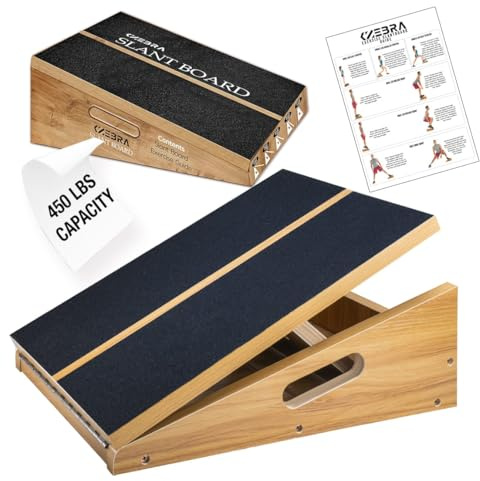 Professional Wooden Slant Board, 5 Positions Adjustable Slant Board for Calf Stretching Squats Incline Board and Calf Stretcher, Slant Squat Board for Knees Ankle Heel Feet Leg