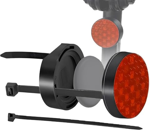 lcvtos Support Vélo Réflecteur pour Airtag Caché, Boîte de Suivi GPS pour Vélo avec Serre-Câbles, Protection Contre Le Vol, pour Vélos, Vélos électriques et Scooters