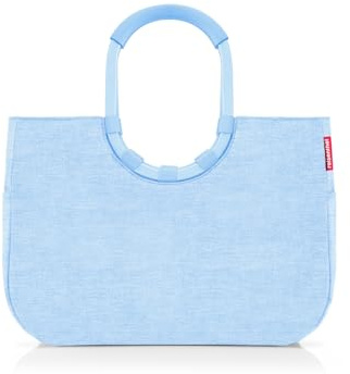reisenthel loopshopper L frame twist powder blue – Stabile Tasche mit praktischen Fächern aus recycelten PET-Flaschen – Charmantes und wasserabweisendes Design