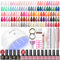 PEACECOLOR UV Nagellack Set mit UV Lampe, 35 Farben Gel Nägel Set mit Base Coat, Matte&Glossy&Glitter Top Coat, Nagelset Gelnägel Starterset Elektrische Nagelfräser, Nägel Selber Machen Set