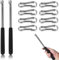 DLPRK 2 pezzi Asta della Bandiera Telescopica, Acciaio Inox, Leggero, Estensibile, Manico Antiscivolo, Pieghevole, Guide Turistiche, per Viaggi, Campeggio, Gite, Concorsi, Asta per Bandiera (Nero)