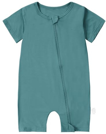 HAHASHOW Body Bébé en Bambou Grenouillère Bébé d'Été 0-24 Mois | Pyjama Bébé à Manches Courtes, Fermeture éclair double sens, Lavable en machine, Unisexe, Confortables et Respirants