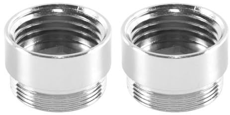 Alide Adattatore per aeratore per rubinetto in ottone da 2 pezzi, raccordo per tubo flessibile cromato, per lavello, cucina, bagno, giardino (femmina G1/2 a maschio M22)