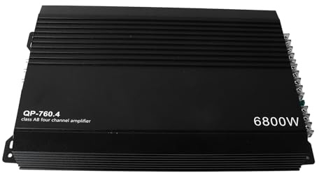 Acouto Amplificador de Coche 4 Canales con Carcasa de Aluminio y Transformador de Doble Bobina para Audio Estéreo Potente y Claro