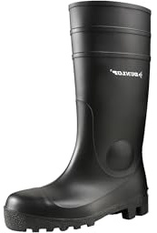 DUNLOP Protomastor - Unisex Knee High Full Safety Waterproof Work Boots, Black, S5 Rated Antistatic and Slip-Resistant PVC Wellies with Steel Toecap for Outdoor and Farm Work - EU47, UK12
