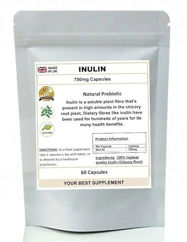 Inulin Capsules Natural Prebiotic Pure no additives (High Grade) 120