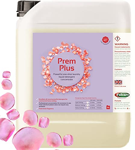 Fulsoft Prem-Plus Premium Heavy Duty Highly Concentrated Laundry Liquid Detergent Industrial Washing For Auto-Dosing Machines And Domestic Washing Machines 10Ltr