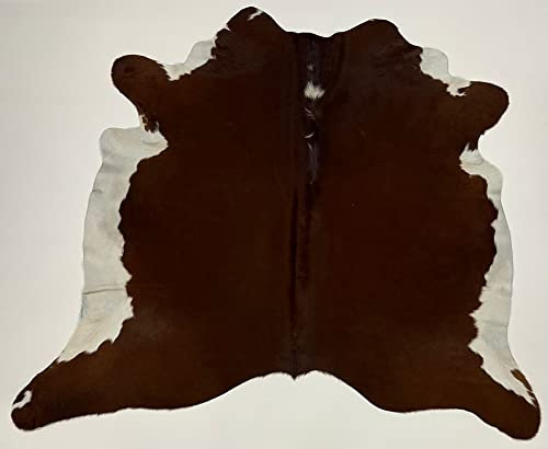 By Max Kuhfell Teppich 4204 Farbe: Braun-weiß Größe: 200 x 200 cm - Qualität Leder