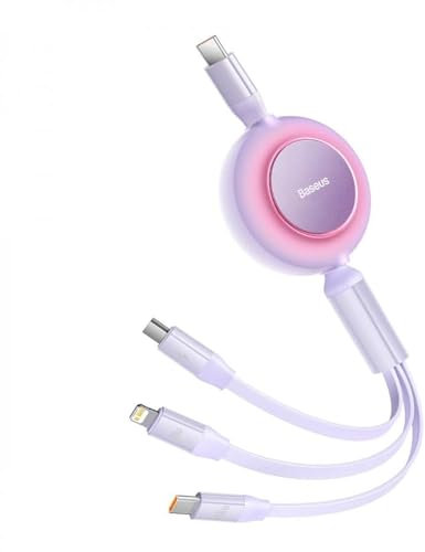 Baseus Bright Mirror 4, USB-C 3-in-1 Kabel für Micro-USB/USB-C/Lightning 100W / 3.5A, 1,1m (Violett)