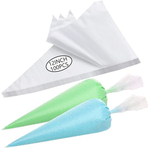 GZMAISULEE Spritzbeutel Einweg 100 Stück 31×21cm groß Einweg Spritzbeutel Disposable Piping Bags zum Dekorieren Von Gebäck, Torten Geeignet, Keksen, Hausbacken
