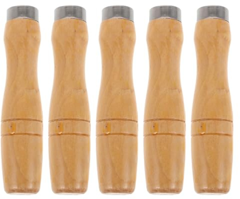 OSALADI 5 Mangos De Madera Para Lima Herramienta De Corte 4.13 Pulgadas Asa Ergonómica Para Control Cómodo Bricolaje Jardinería Manualidades