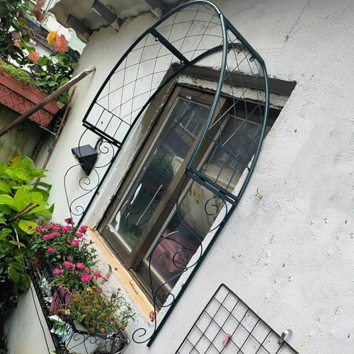 Traliccio per arco da giardino in metallo Traliccio da giardino ad arco per rose fissato al muro per piante rampicanti Arco da giardino per ingressi di porte finestre