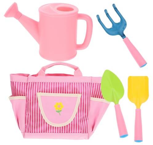 BESTonZON Mini-gartenwerkzeug-Set Für Kinder 5-teilig Gartenwerkzeug-Set Für Kinder Mit Schaufel Rechen Gießkanne Und Tasche