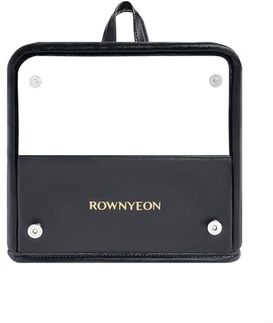 ROWNYEON Makeup Brush Bag, High Capacity Stand-Up Makeup Brush Holder, Travel Professional Cosmetic Bag Artist Organizer Bag Large Makeup Brush Case with Adjustable Divider (Brushes Not included)